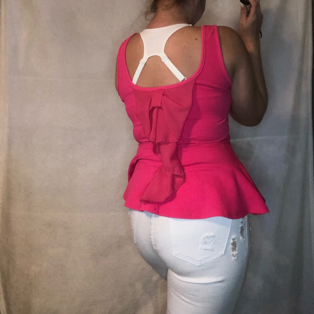Pink Bow Crop Top